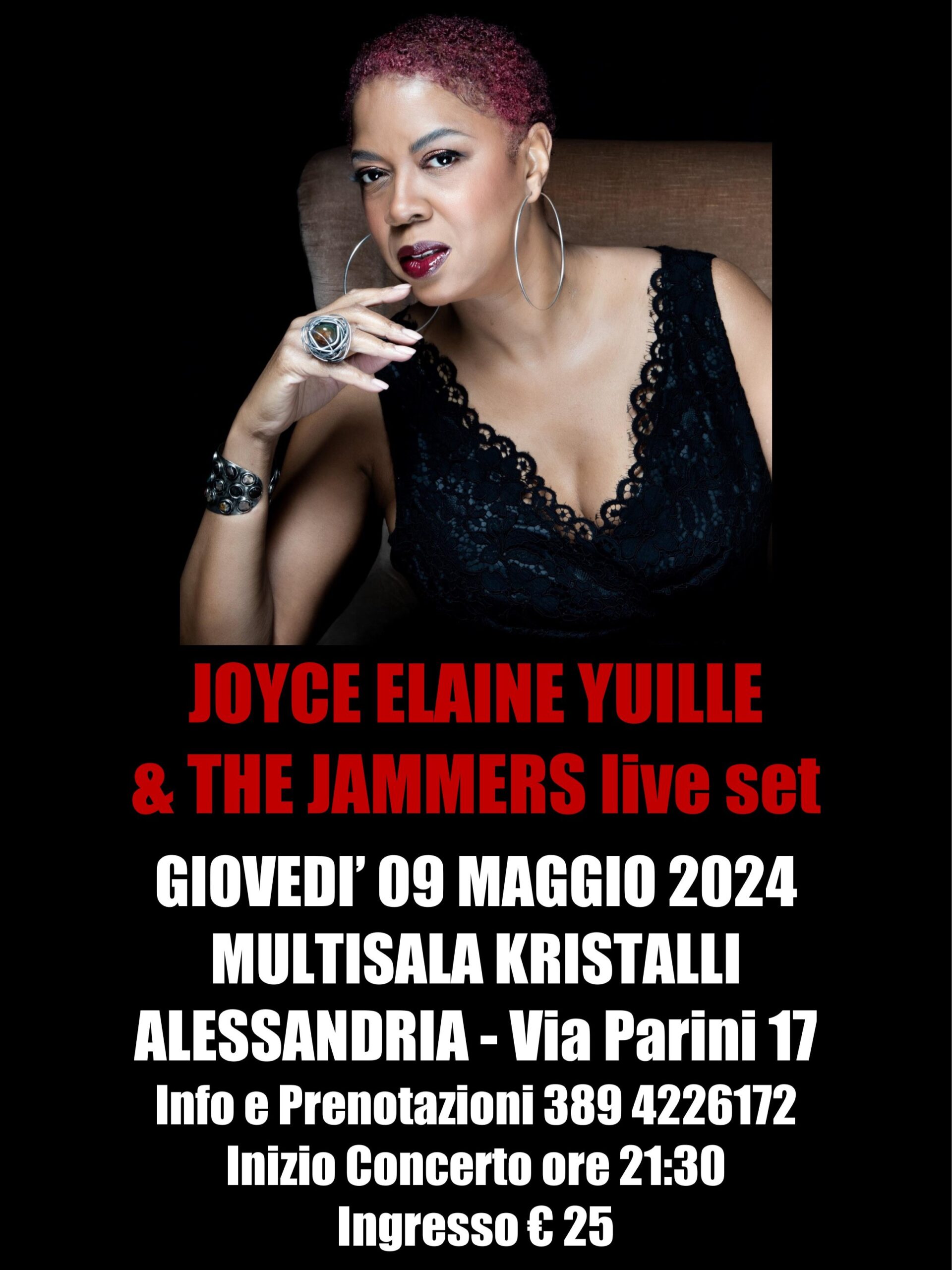 JOYCE ELAINE YUILLE & THE JAMMERS live set CONCERTO SALA KUBRICK  GIOVEDI 09/5/24 ORE 21.30